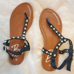 Black with pearl accent sandals